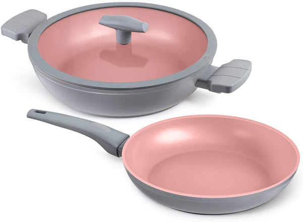 Shineuri 6 Pieces Nonstick Copper Pans with Lid Copper Frying Pans Copper Nonstick Frying Pans Copper Pans with Lid Copper Skillets with Lid Ceramic