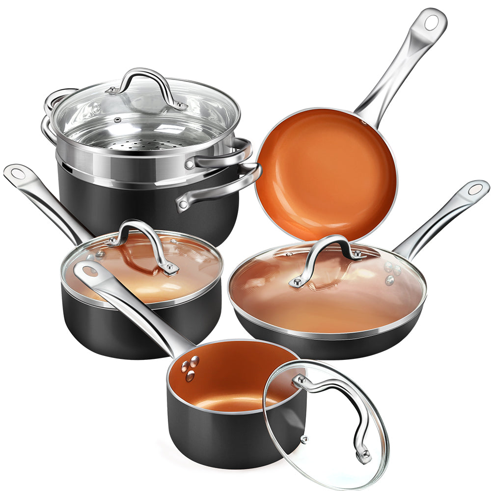 10-Piece Copper Non-stick Cookware Set