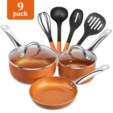 SHINEURI 3 Pieces Removable Handle Cookware, Stackable Pots And Pans Set,  Nonstick Pot and Pan Set,Nonstick Frying Pans for Home & Camping,  Dishwasher Safe, Ove…